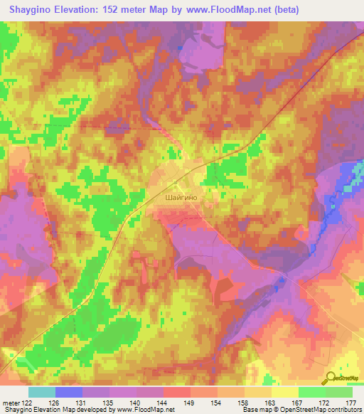 Shaygino,Russia Elevation Map