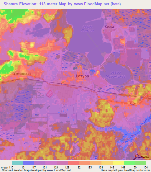 Shatura,Russia Elevation Map