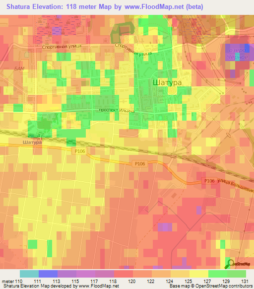 Shatura,Russia Elevation Map