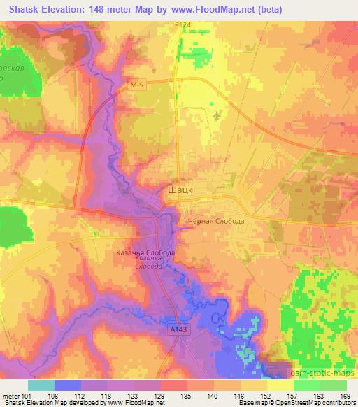 Shatsk,Russia Elevation Map