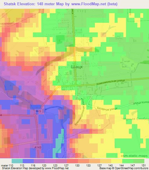 Shatsk,Russia Elevation Map