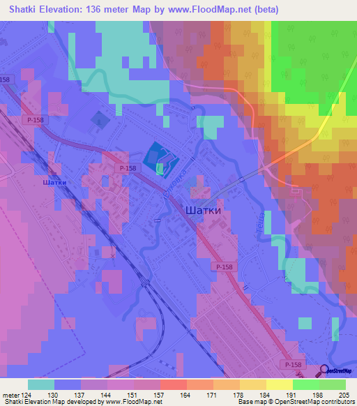 Shatki,Russia Elevation Map