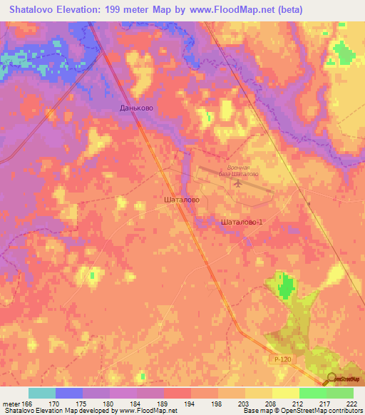 Shatalovo,Russia Elevation Map