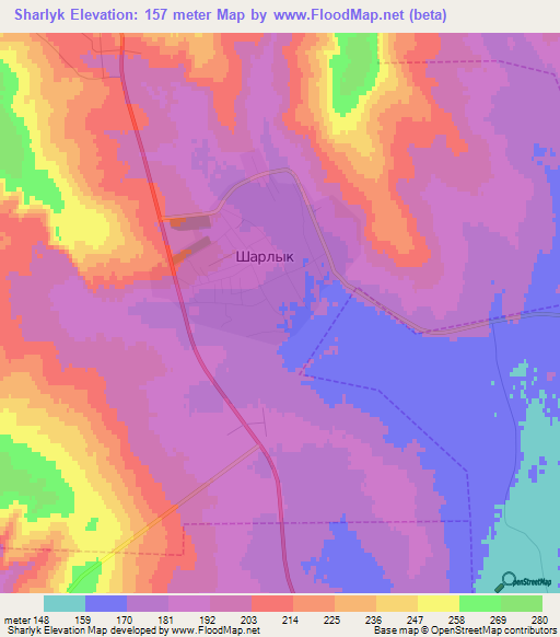 Sharlyk,Russia Elevation Map