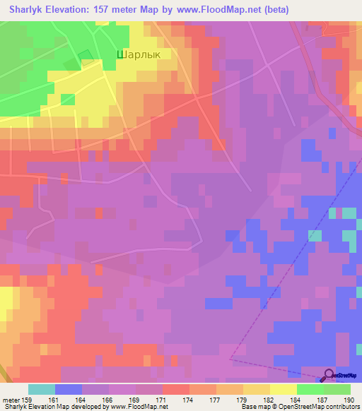 Sharlyk,Russia Elevation Map