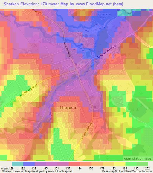 Sharkan,Russia Elevation Map