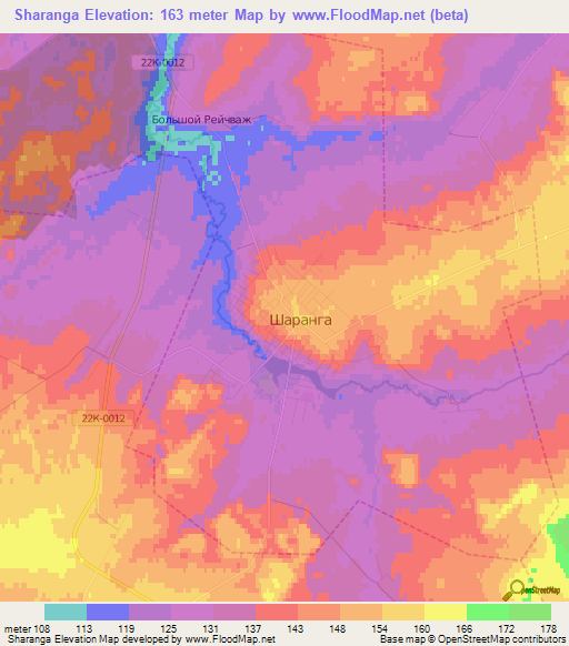 Sharanga,Russia Elevation Map