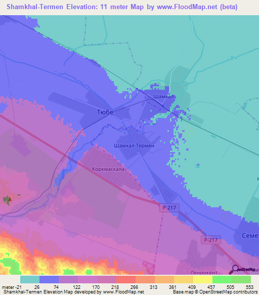 Shamkhal-Termen,Russia Elevation Map