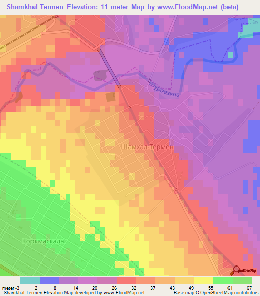 Shamkhal-Termen,Russia Elevation Map