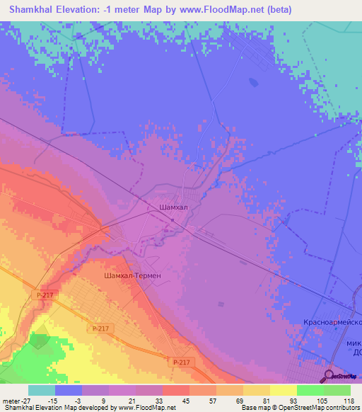 Shamkhal,Russia Elevation Map