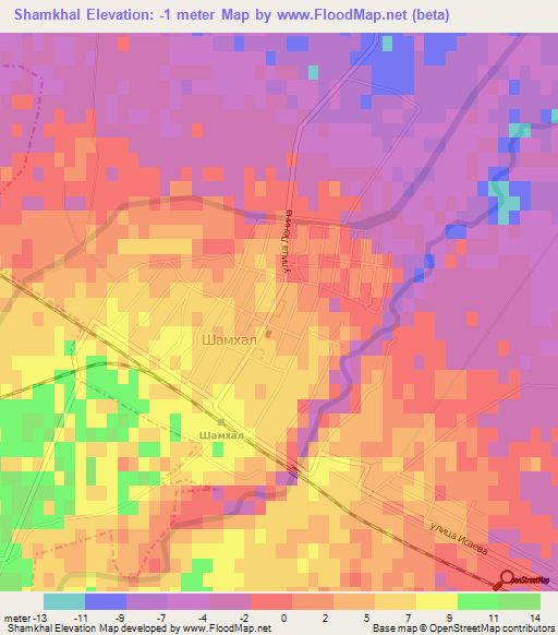 Shamkhal,Russia Elevation Map