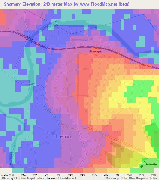 Shamary,Russia Elevation Map