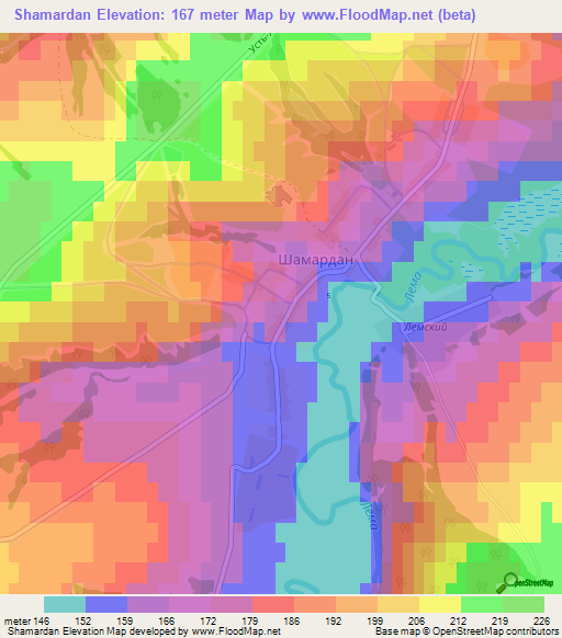 Shamardan,Russia Elevation Map