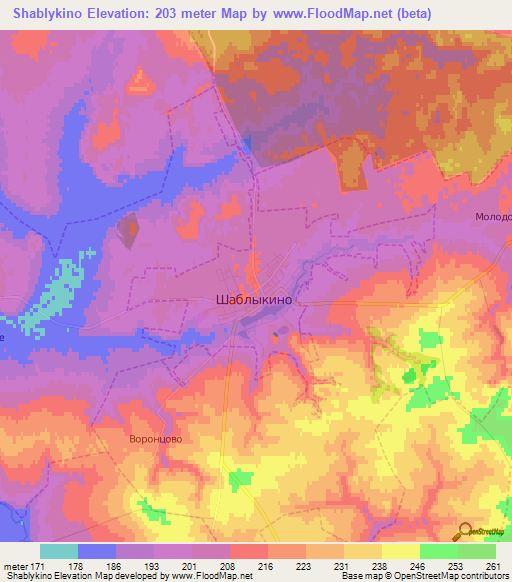 Shablykino,Russia Elevation Map