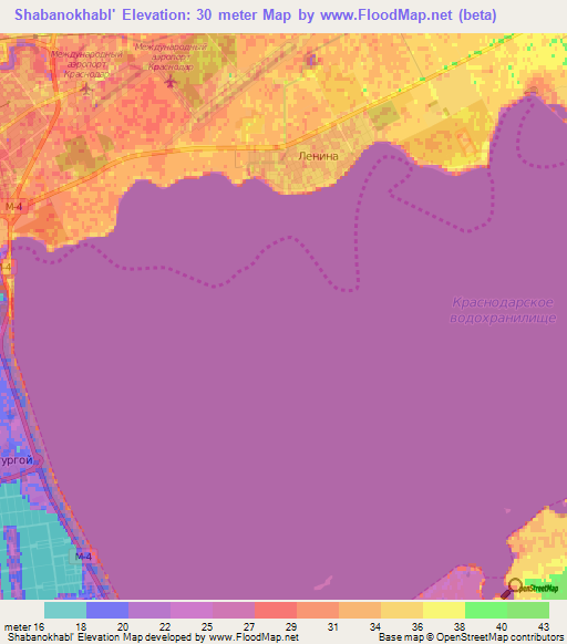 Shabanokhabl',Russia Elevation Map