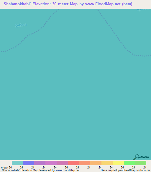 Shabanokhabl',Russia Elevation Map