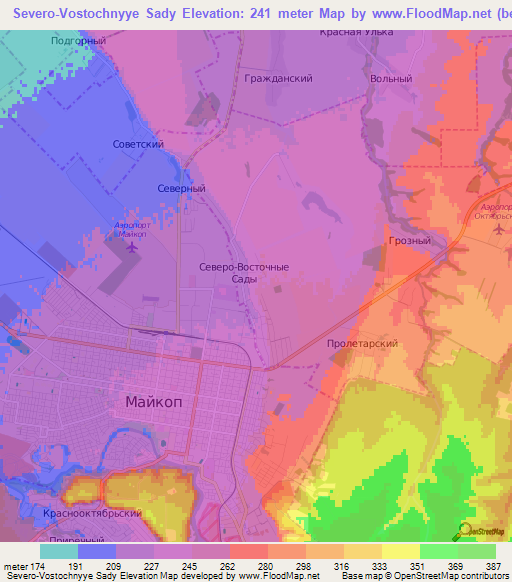 Severo-Vostochnyye Sady,Russia Elevation Map