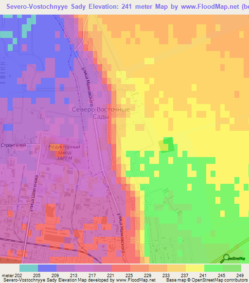 Severo-Vostochnyye Sady,Russia Elevation Map