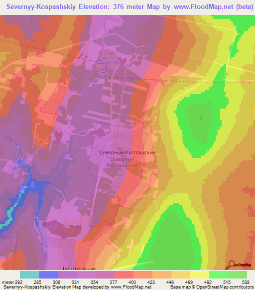 Severnyy-Kospashskiy,Russia Elevation Map