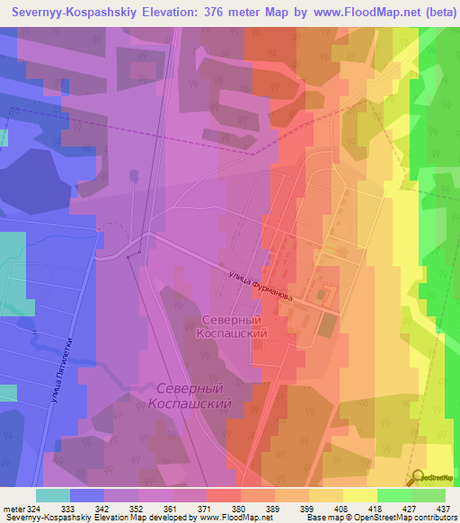 Severnyy-Kospashskiy,Russia Elevation Map