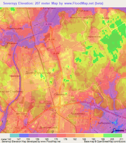 Severnyy,Russia Elevation Map