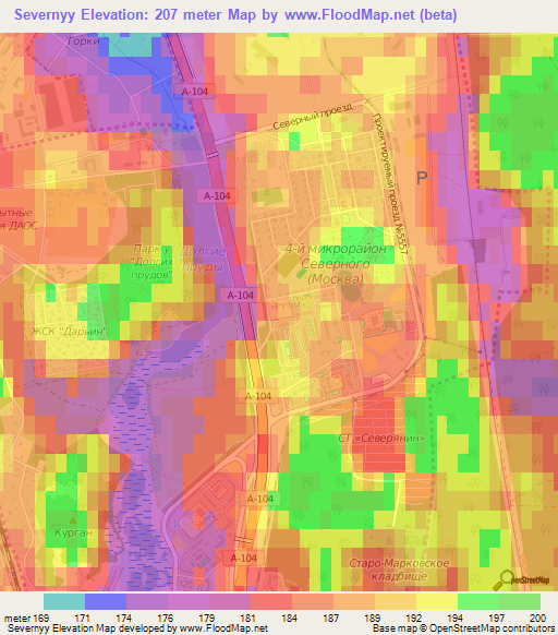 Severnyy,Russia Elevation Map