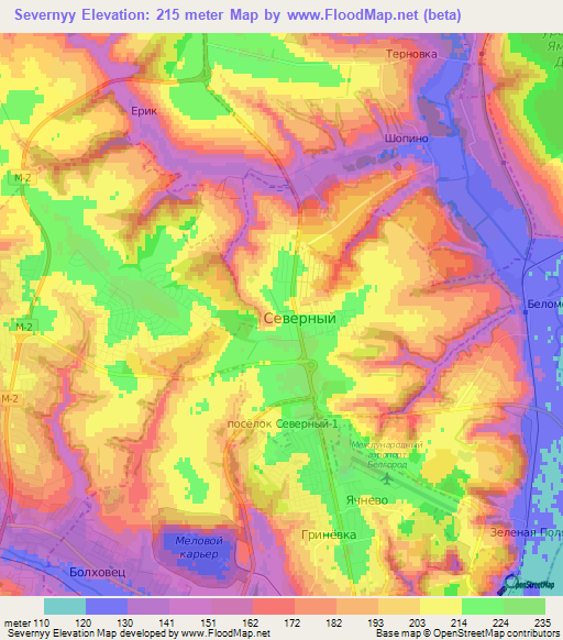 Severnyy,Russia Elevation Map