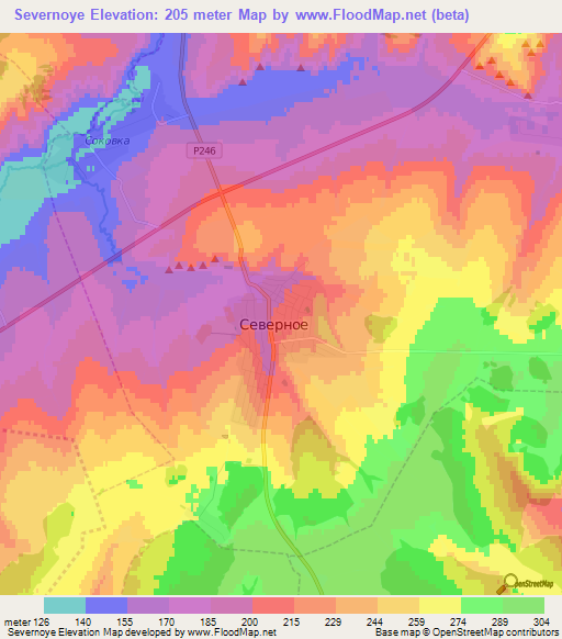 Severnoye,Russia Elevation Map