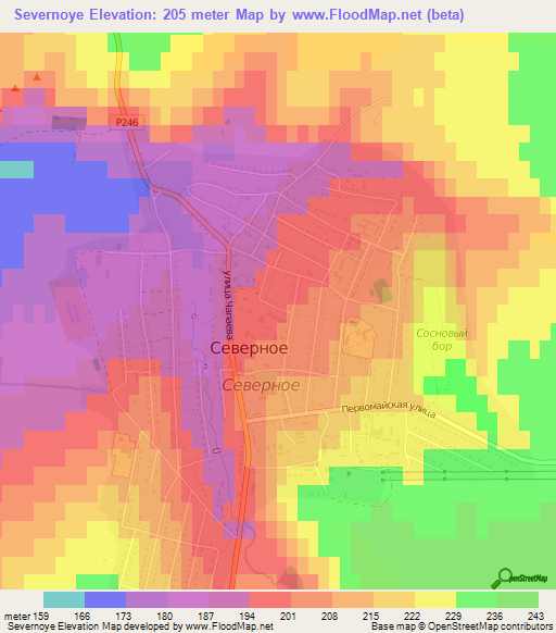 Severnoye,Russia Elevation Map