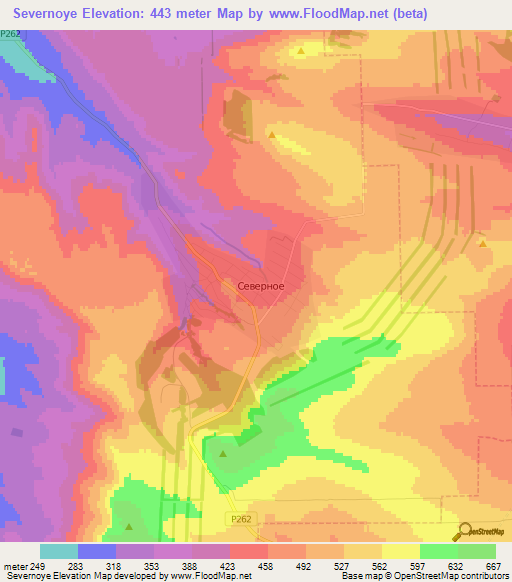 Severnoye,Russia Elevation Map