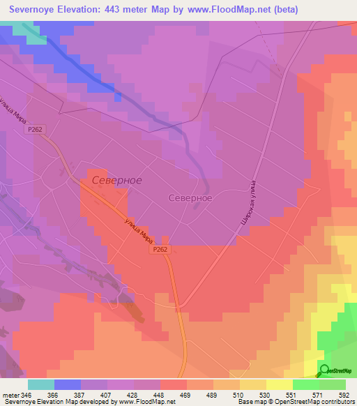 Severnoye,Russia Elevation Map