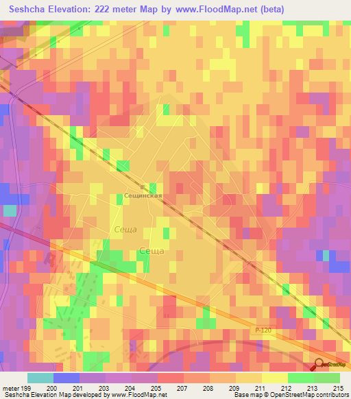 Seshcha,Russia Elevation Map