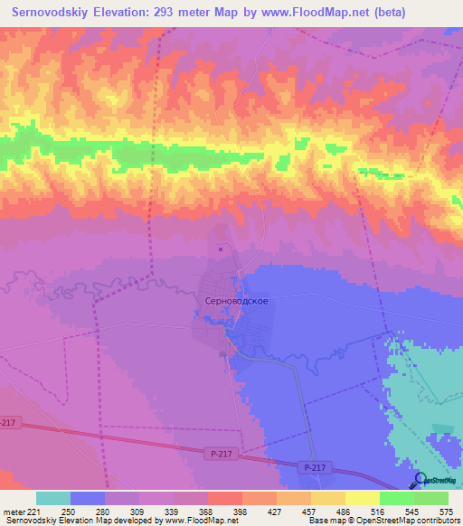 Sernovodskiy,Russia Elevation Map