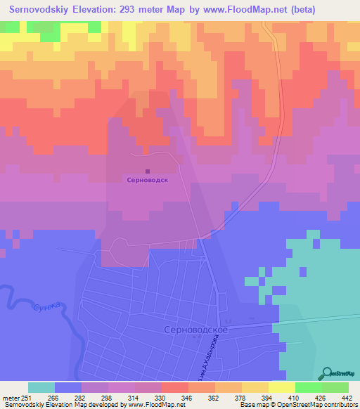 Sernovodskiy,Russia Elevation Map