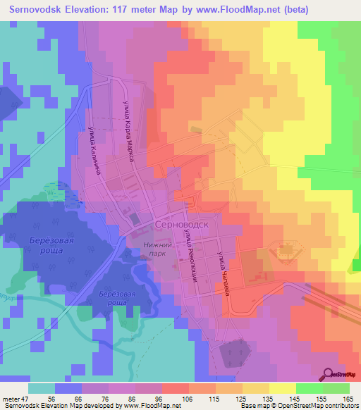 Sernovodsk,Russia Elevation Map