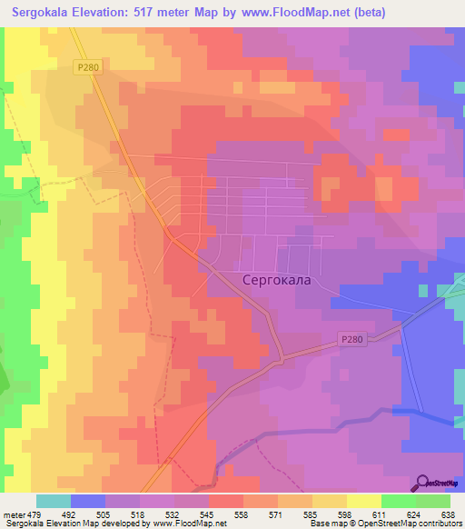 Sergokala,Russia Elevation Map