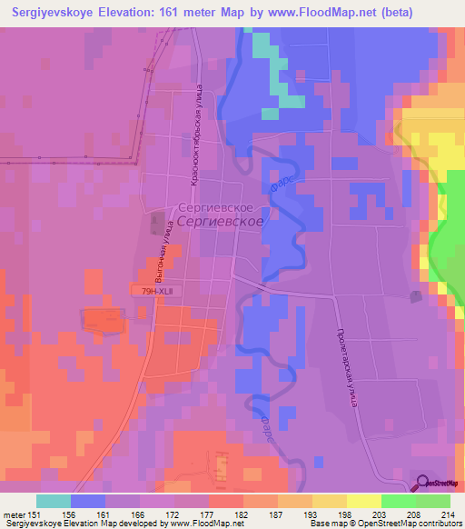 Sergiyevskoye,Russia Elevation Map