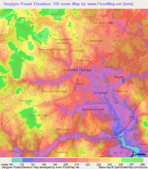 Sergiyev Posad,Russia Elevation Map