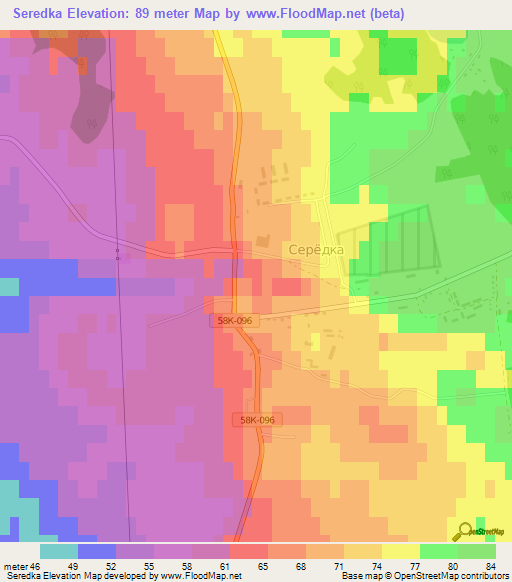 Seredka,Russia Elevation Map