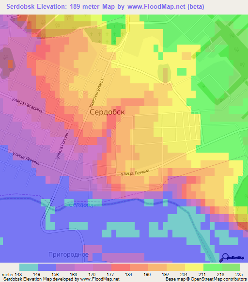 Serdobsk,Russia Elevation Map