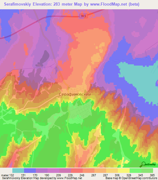 Serafimovskiy,Russia Elevation Map