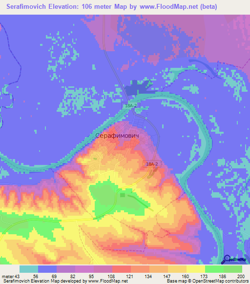 Serafimovich,Russia Elevation Map