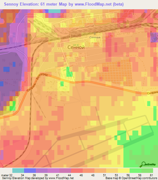 Sennoy,Russia Elevation Map