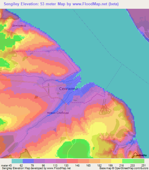 Sengiley,Russia Elevation Map