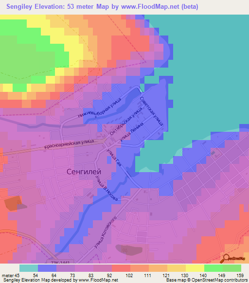 Sengiley,Russia Elevation Map