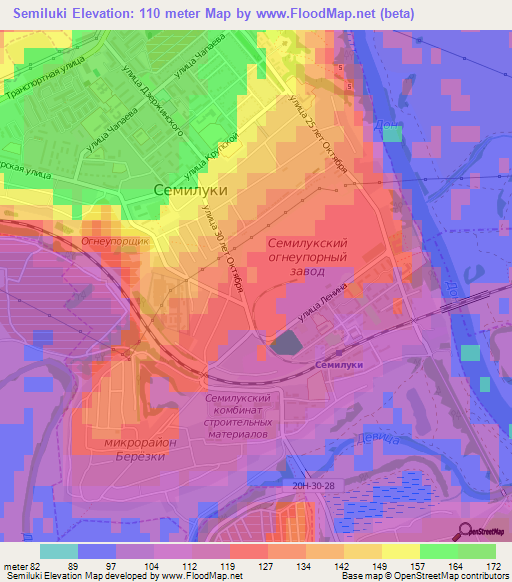 Semiluki,Russia Elevation Map