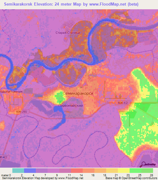 Semikarakorsk,Russia Elevation Map