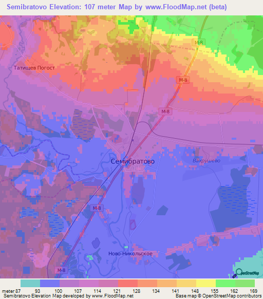 Semibratovo,Russia Elevation Map