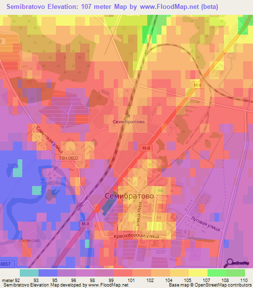 Semibratovo,Russia Elevation Map