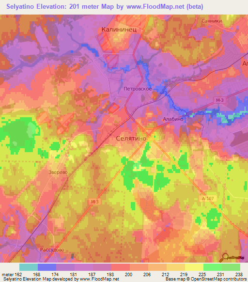 Selyatino,Russia Elevation Map